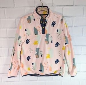 LIV Life Integrity Earth Pink Abstract Quarter Snap Fleece Pullover